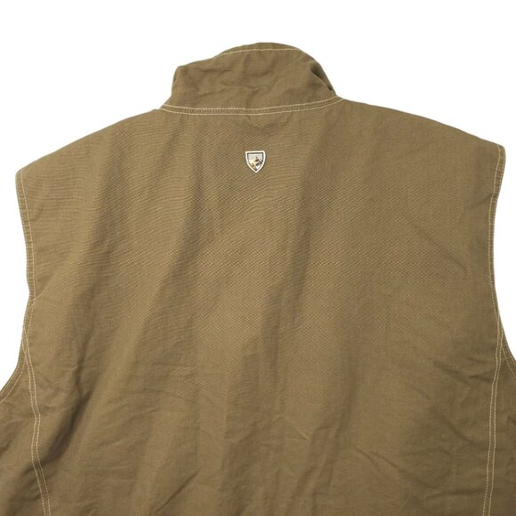 KÜHL Burr Vest Full Zip Mens Size XXL Vintage Patina Dye Khaki Double S Inc Logo - Picture 12 of 16